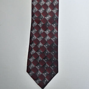 Arrow 100% Silk Dark Red And Black Men's Neck Tie